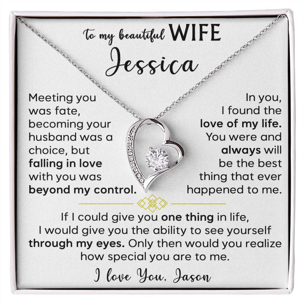 To My Beautiful Wife - Forever Love Necklace