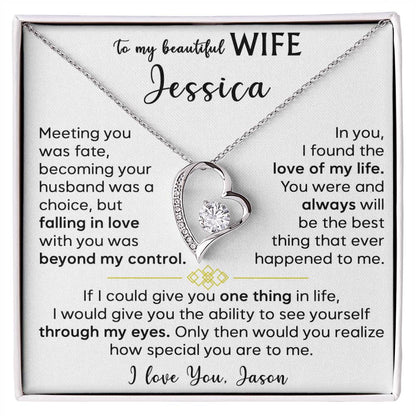 To My Beautiful Wife - Forever Love Necklace
