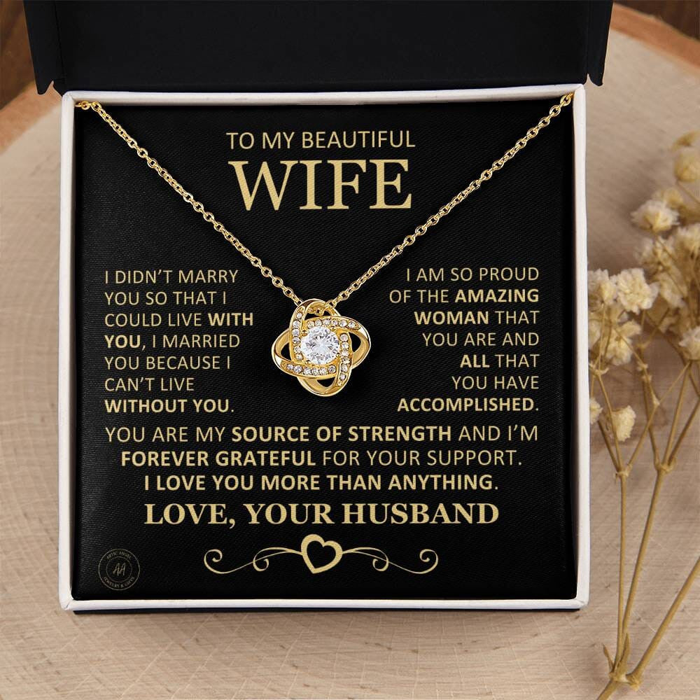 To My Beautify Wife Love Knot Necklace