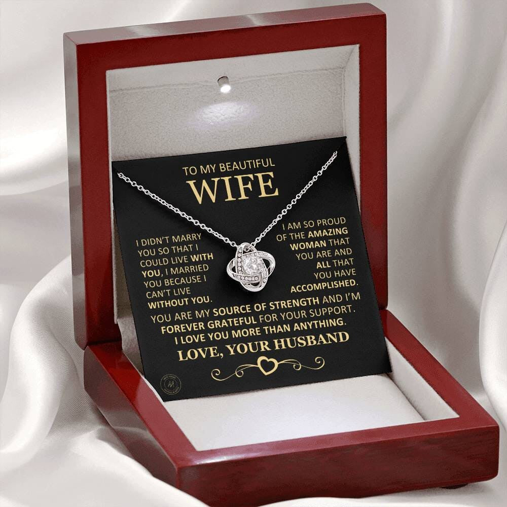 To My Beautify Wife Love Knot Necklace