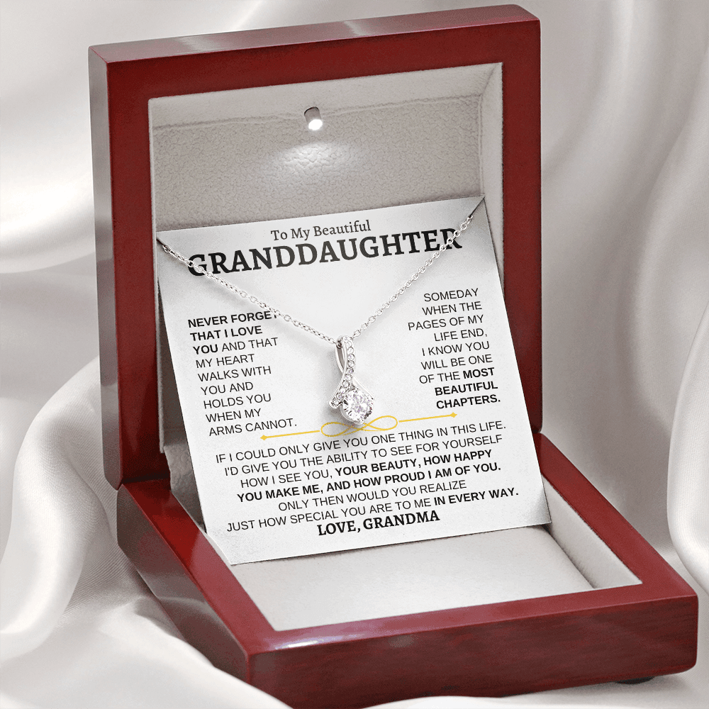 To My Beautiful Granddaughter Alluring Beauty Necklace