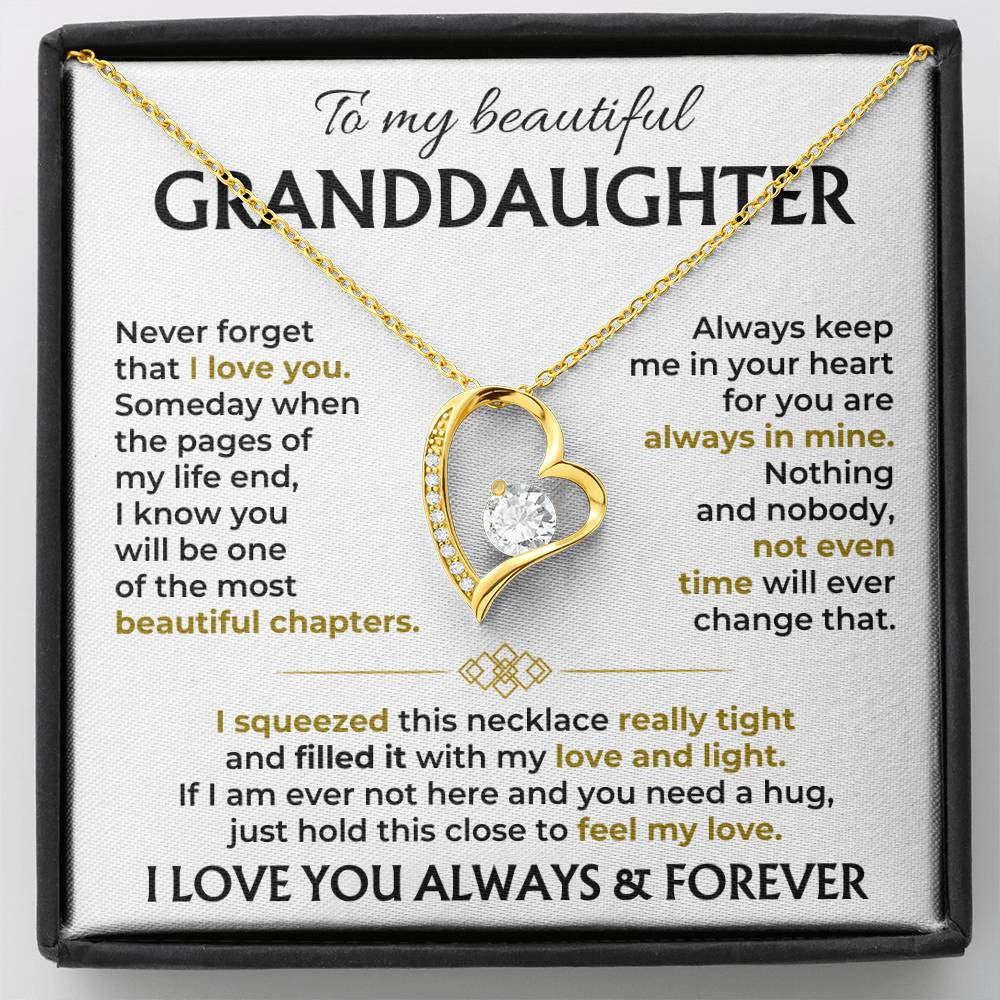 To My Beautiful Granddaughter Forever Love Necklace 2