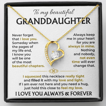 To My Beautiful Granddaughter Forever Love Necklace 2