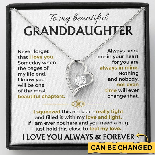 To My Beautiful Granddaughter Forever Love Necklace 2