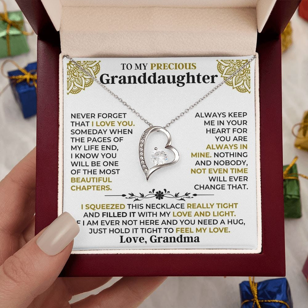 To My Precious Granddaughter Forever Love Necklace