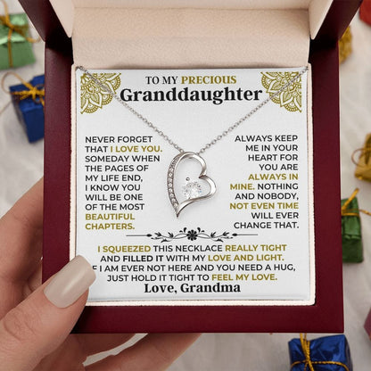 To My Precious Granddaughter Forever Love Necklace