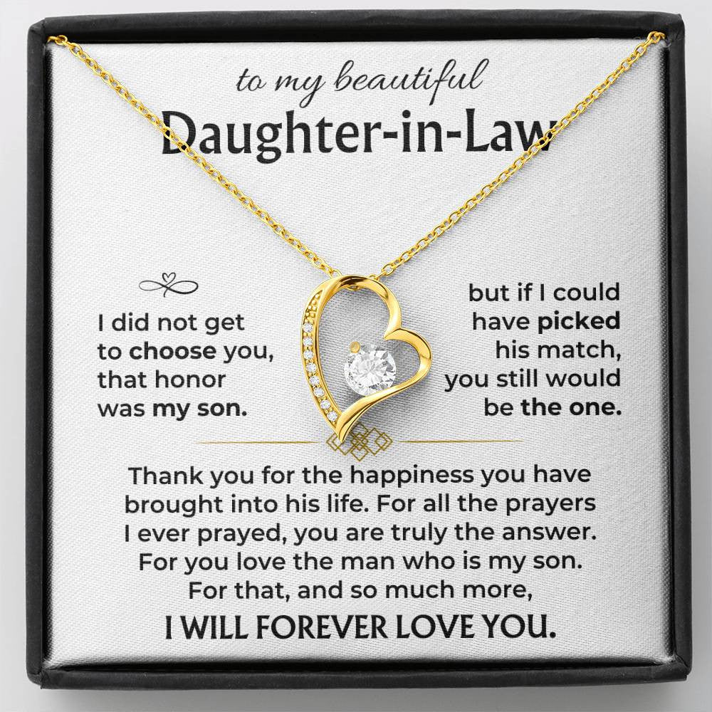To My Daughter in law Forever Love Necklace 2