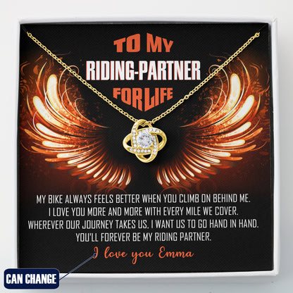My Riding Partner for Life Love Knot Necklace