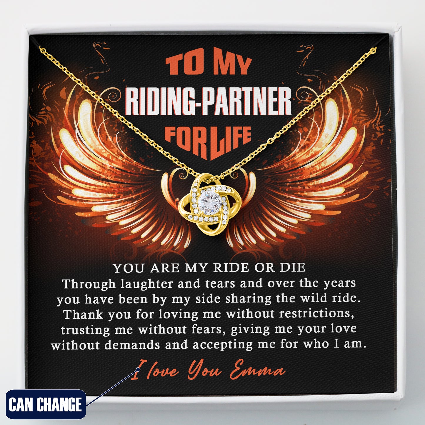 To My Ride Or Die Love Knot Necklace