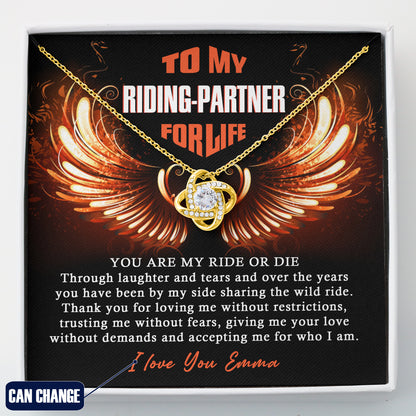 To My Ride Or Die Love Knot Necklace