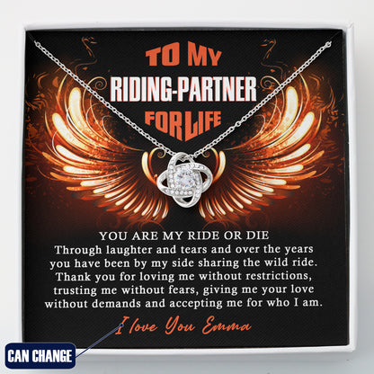 To My Ride Or Die Love Knot Necklace