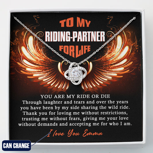 To My Ride Or Die Love Knot Necklace