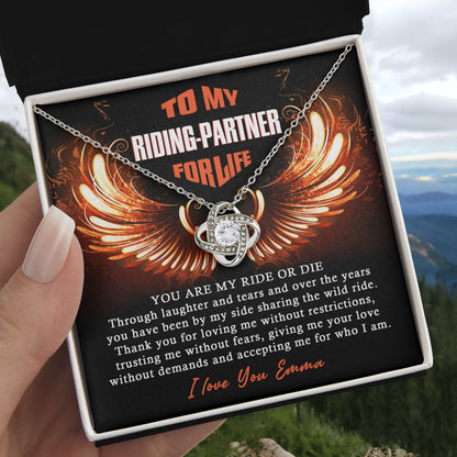To My Ride Or Die Love Knot Necklace