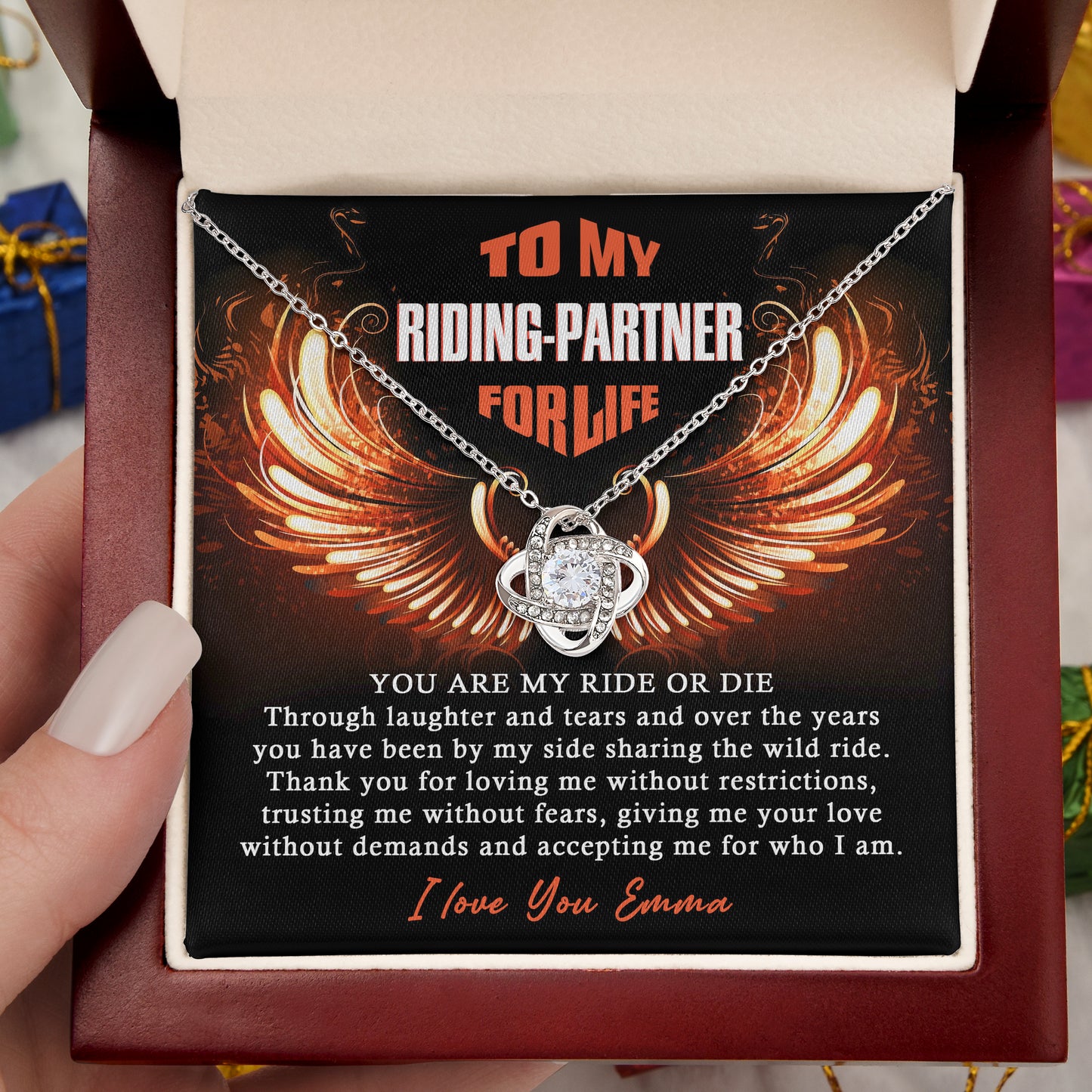 To My Ride Or Die Love Knot Necklace