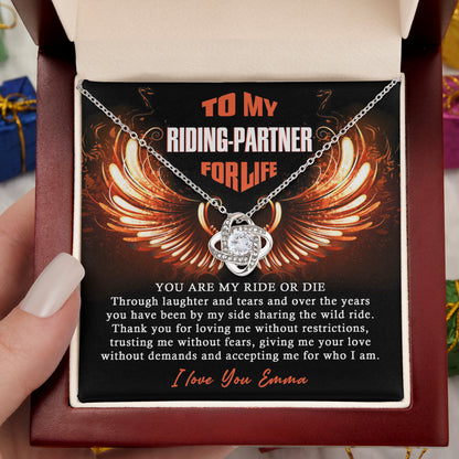 To My Ride Or Die Love Knot Necklace